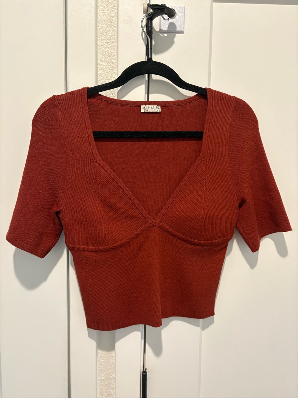 Free People Knit Teagan Swit Short Sleeve Top